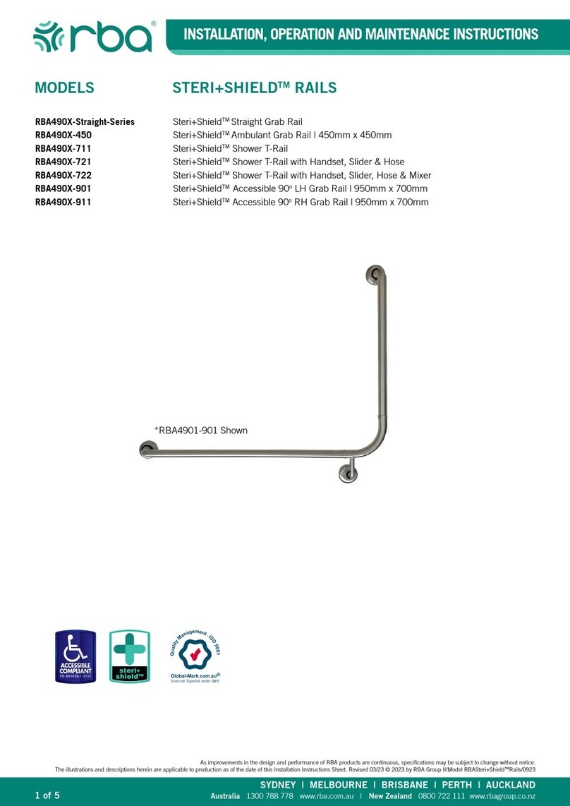 rba STERI+SHIELD RBA490 Straight Series Installation, operation and maintenance instructions rba STERI+SHIELD RBA490 Straight Series Installation, operation and maintenance instructions