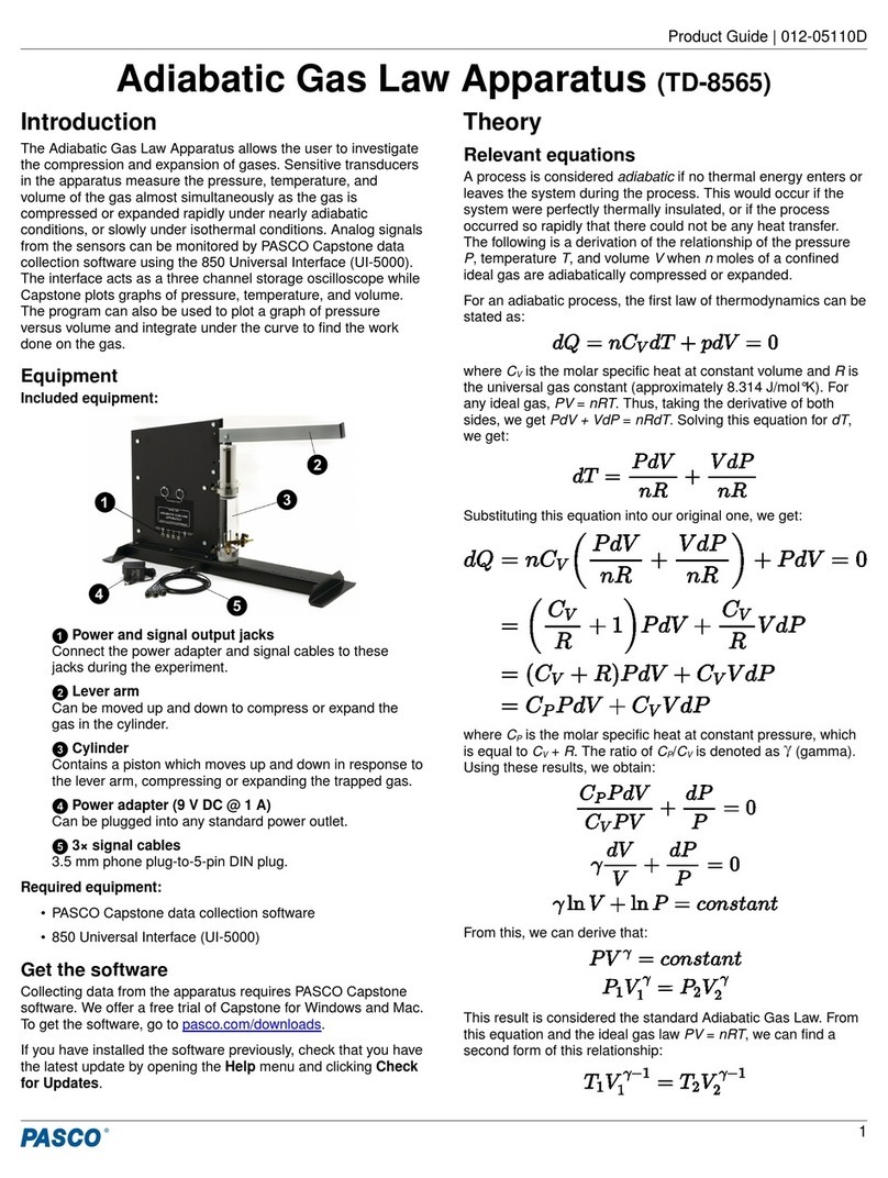 PASCO TD-8565 User manual