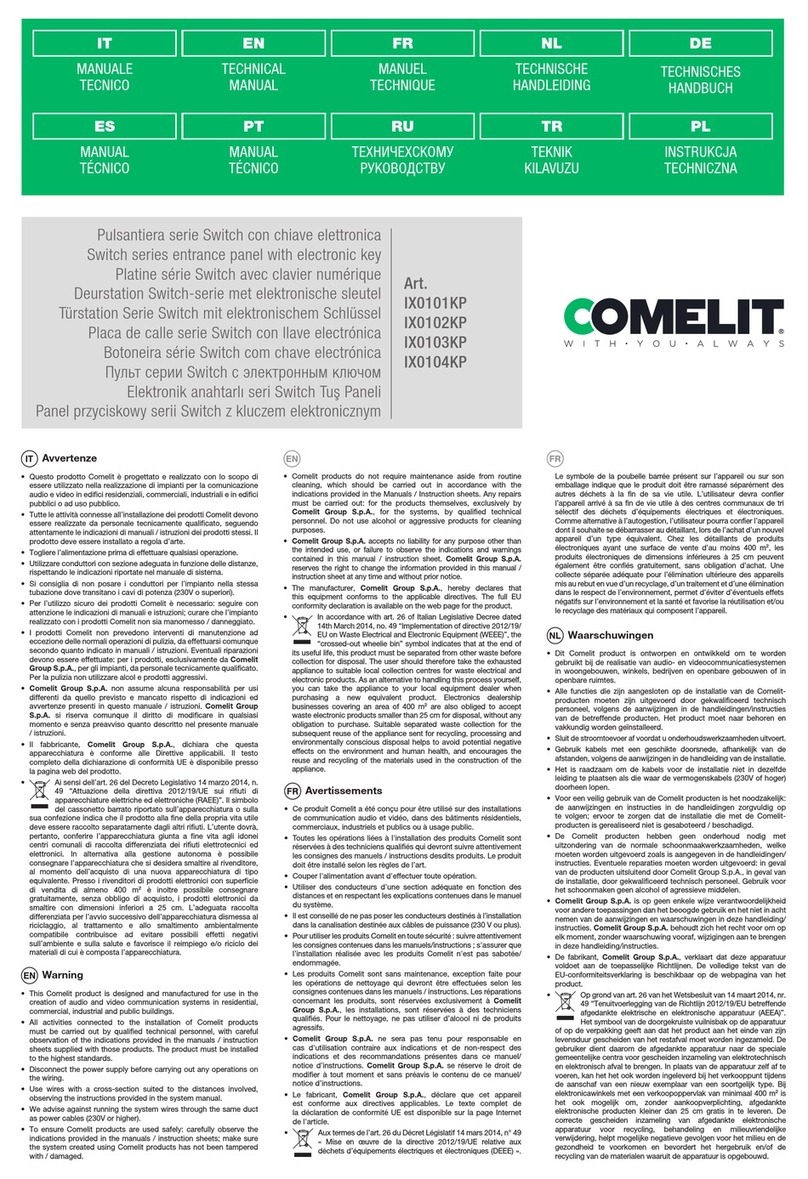 Comelit Switch Series User manual