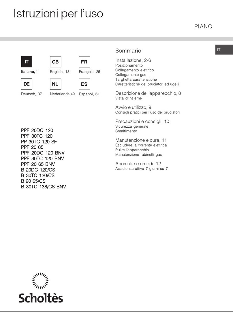 SCHOLTES PPF 20DC 120 operating instructions