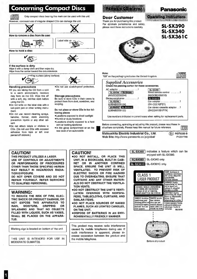 Panasonic SL-SX390 User manual