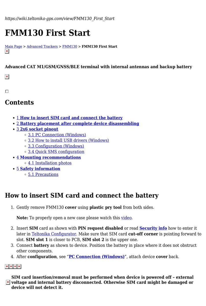 Teltonika FMM130 First start-up quick start guide Teltonika FMM130 First start-up quick start guide