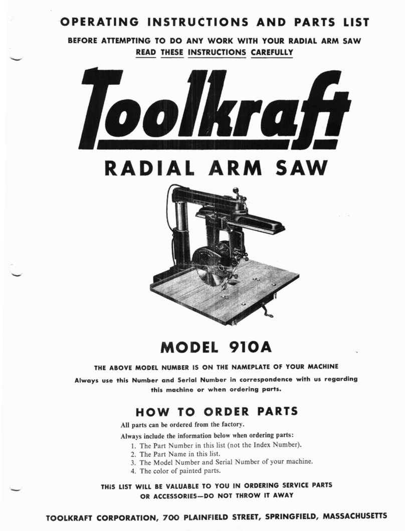Toolkraft 910A Operating instructions and parts list