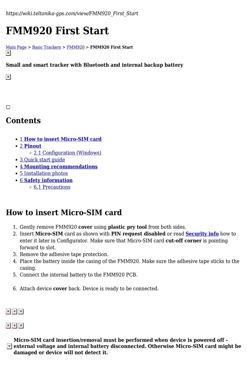 Teltonika FMM920 First start-up quick start guide
