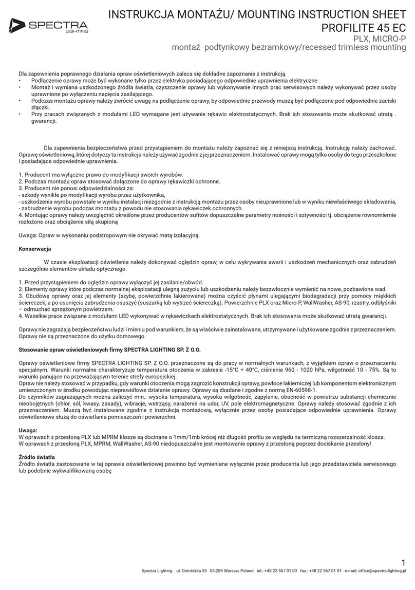 Spectra PROFILITE 45 EC Mounting Instruction Sheet