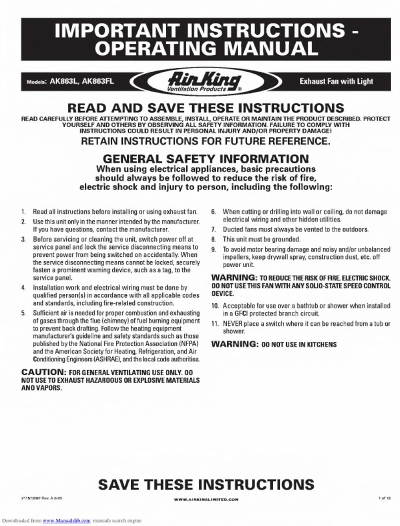 Air King AK863L operating manual