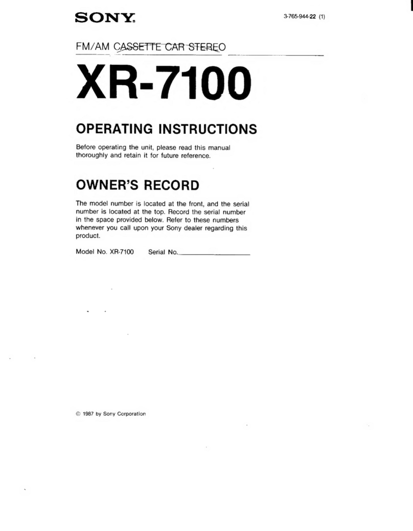 Sony XR-7100 operating instructions