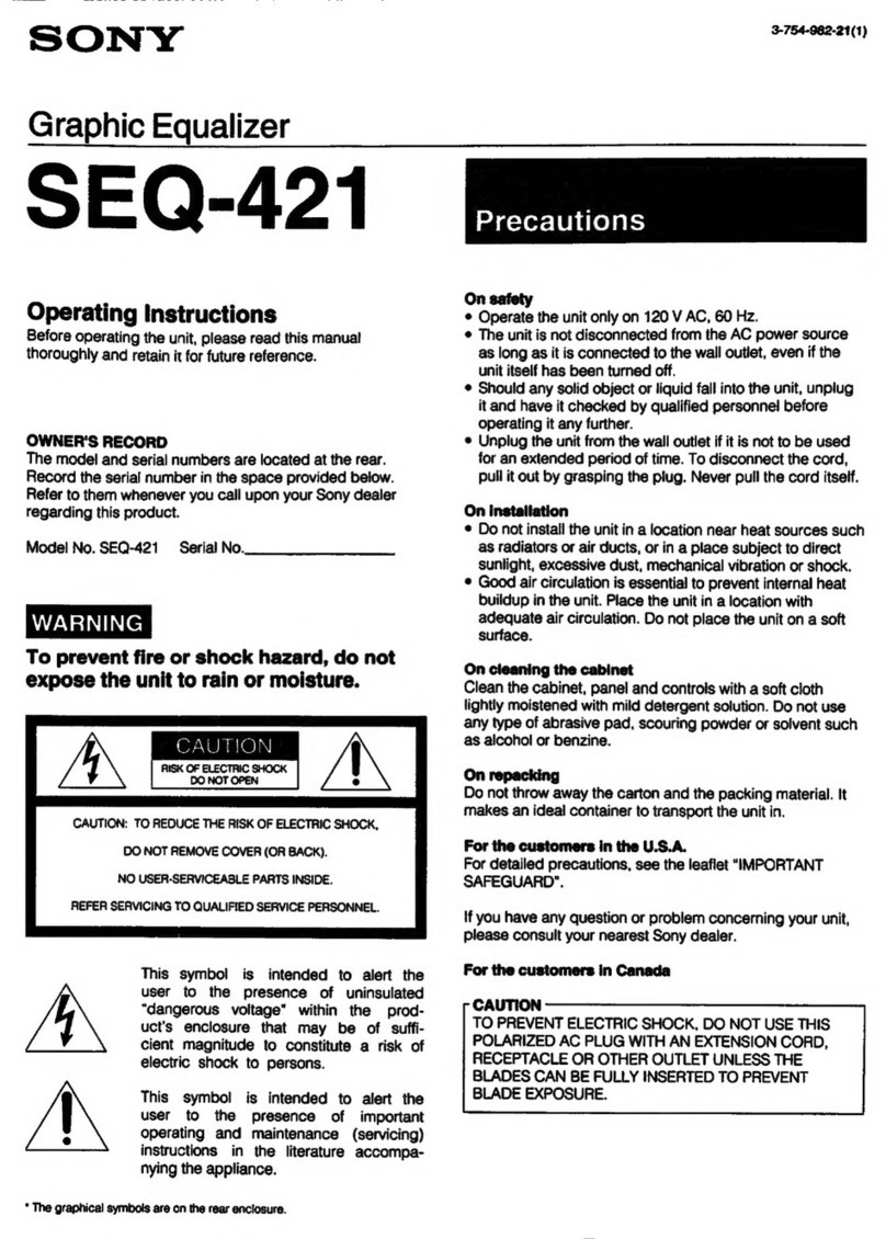 Sony SEQ-421 operating instructions