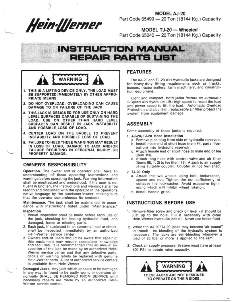 Hein-werner AJ-20 instruction manual
