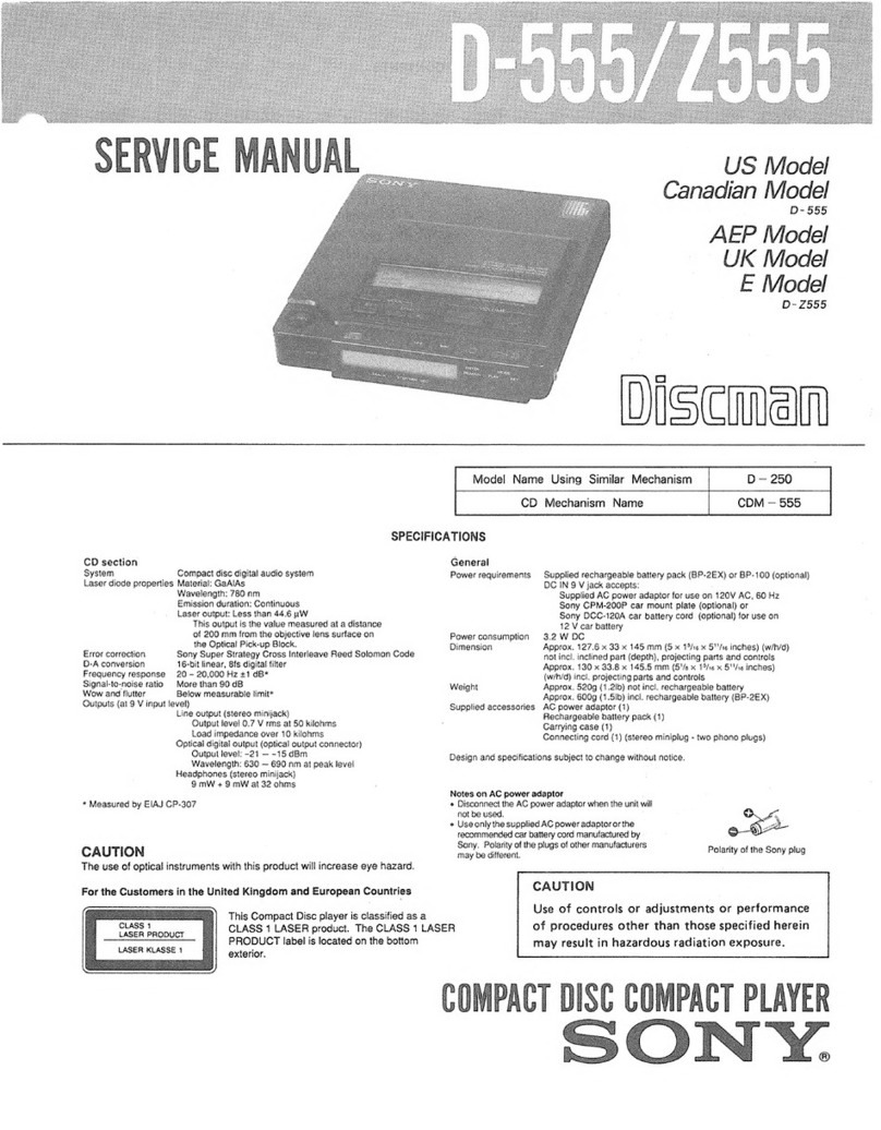 Sony D-555 Service manual