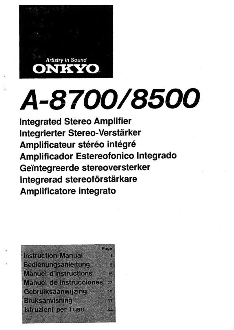 Onkyo A-8700 User manual Onkyo A-8700 User manual