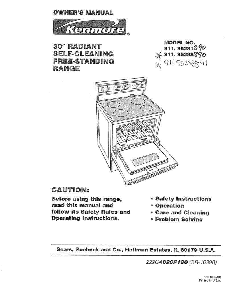 Kenmore 911.95281890 owner's manual