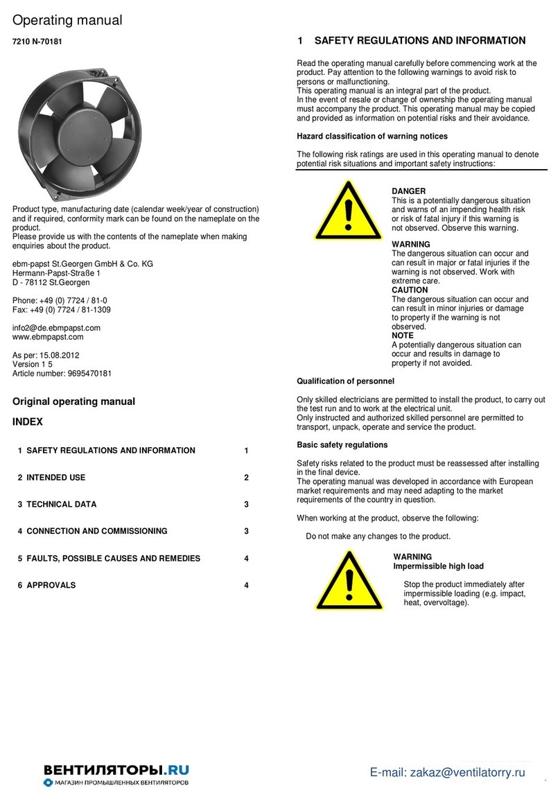 Ebmpapst 7210 N-70181 operating manual