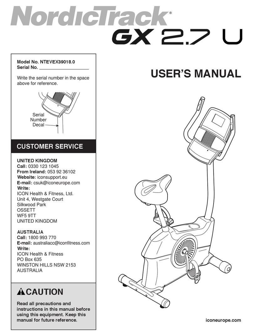 ICON Health & Fitness NordicTrack GX 2.7 U user manual ICON Health & Fitness NordicTrack GX 2.7 U user manual
