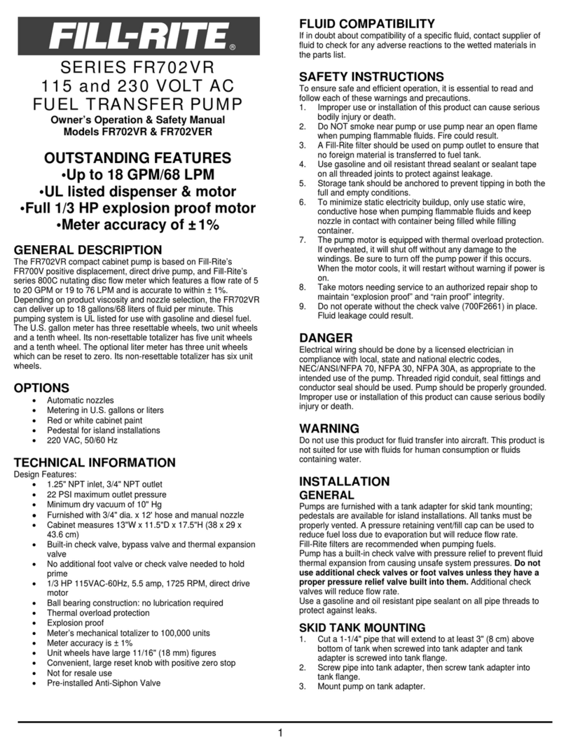 FILL-RITE FR702VR Series Use and care manual FILL-RITE FR702VR Series Use and care manual