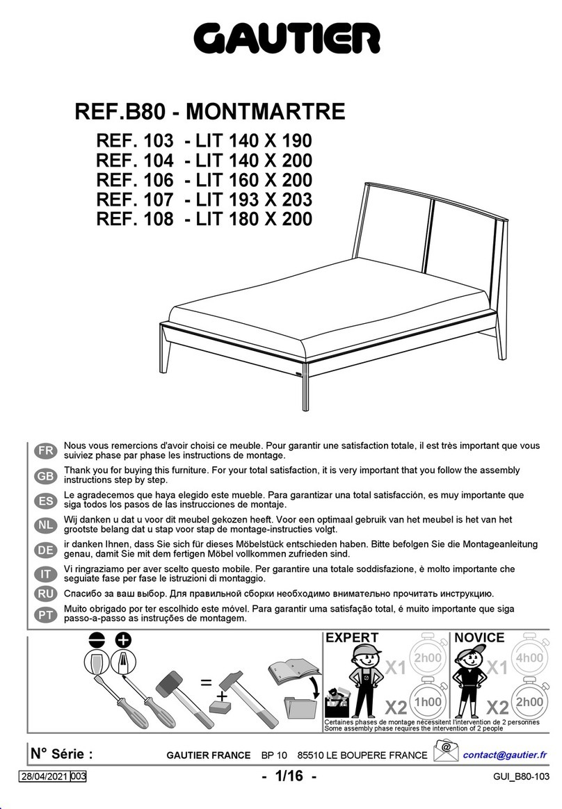 Gautier B80-MONTMARTRE 103 User manual