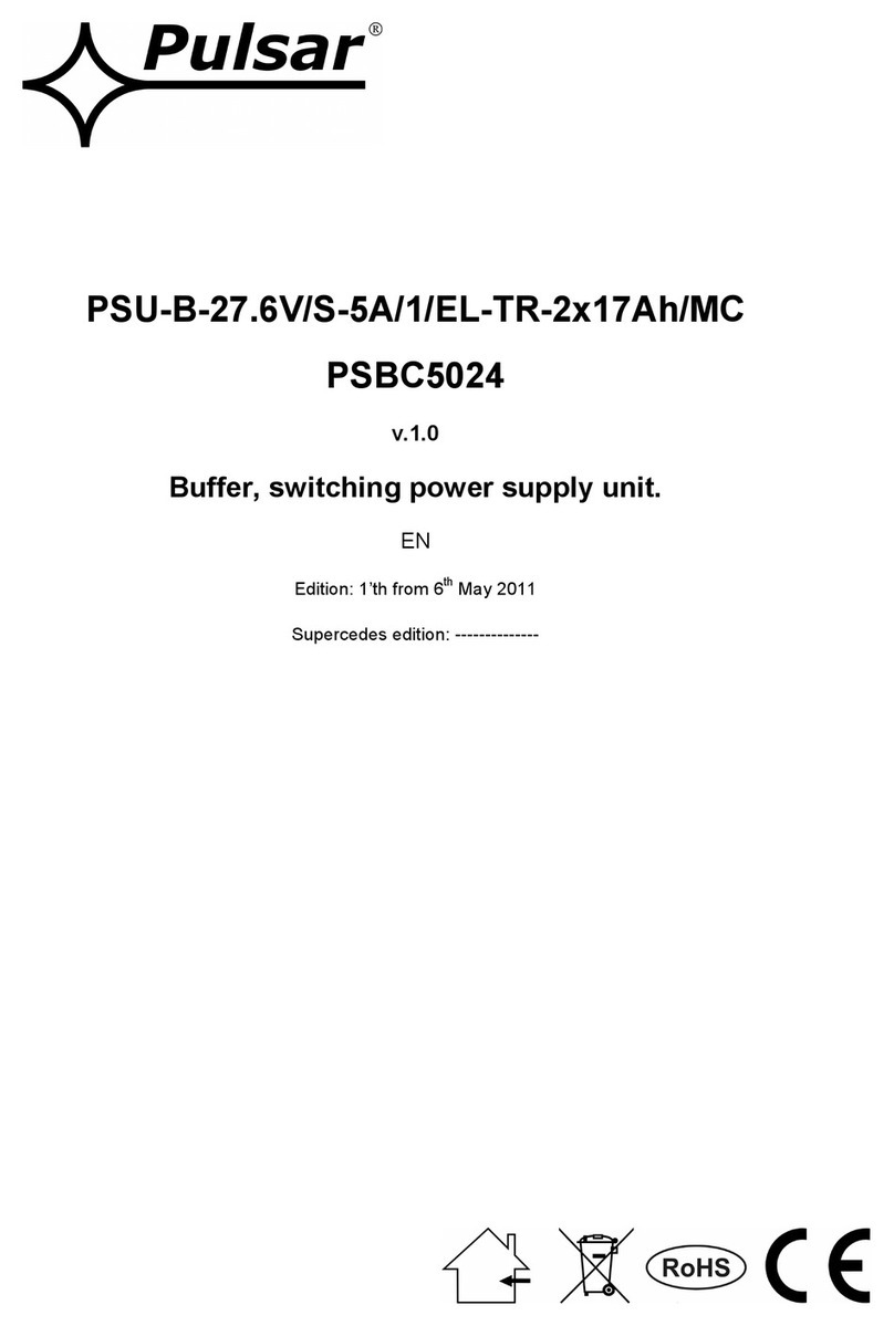 Pulsar PSU-B-27.6V/S-5A/1/EL-TR-2x17Ah/MC User manual