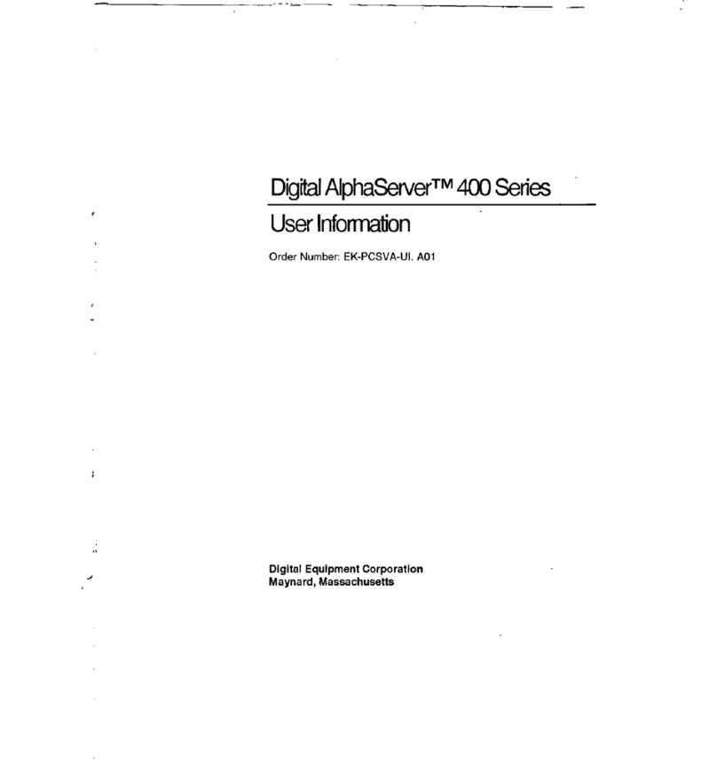Digital Equipment Digital AlphaServer 400 Series Operation manual Digital Equipment Digital AlphaServer 400 Series Operation manual