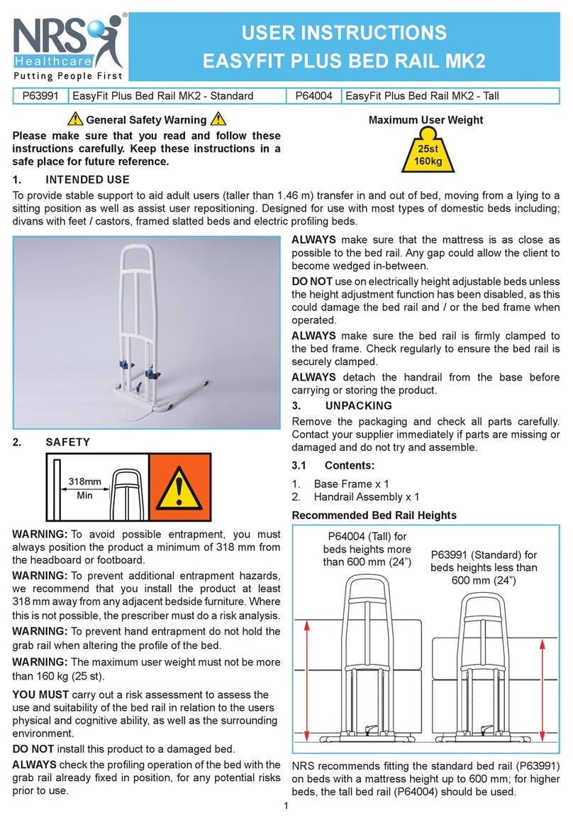 NRS Healthcare EASYFIT PLUS BED RAIL MK2 User instructions