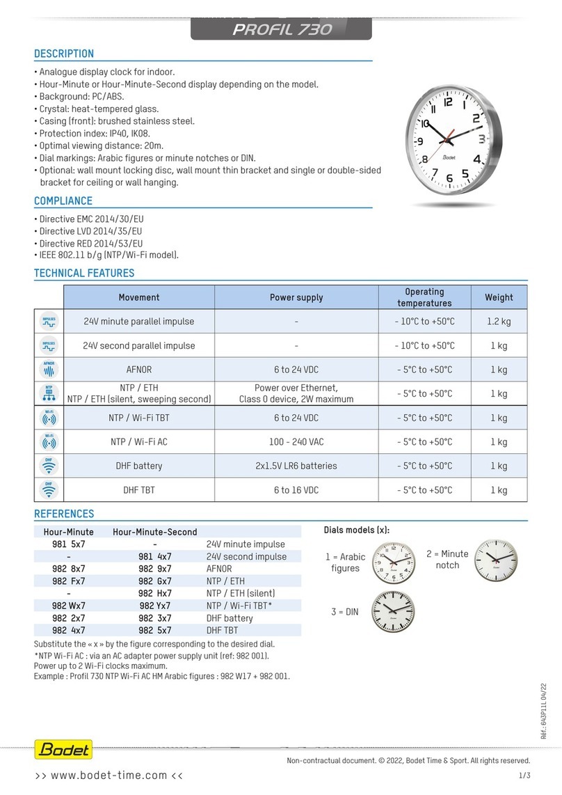 Bodet Profil 730 User manual