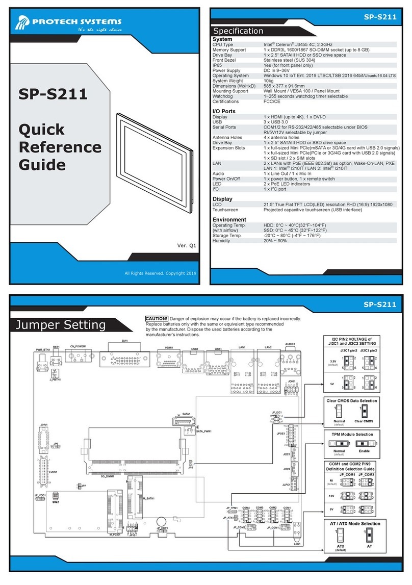 Protech Systems SP-S211 Quick reference guide