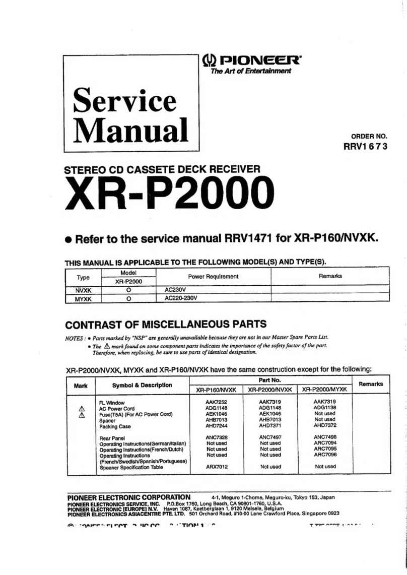 Pioneer XR-P2000 User manual