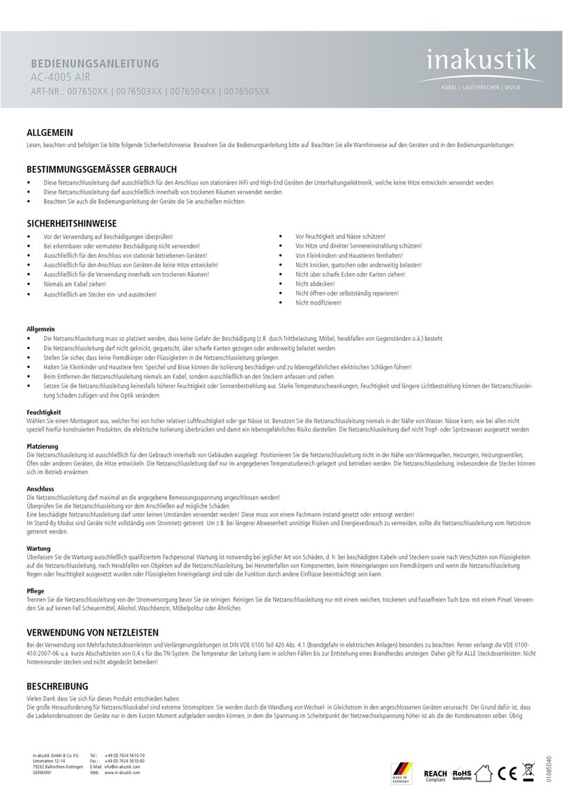 Inakustik AC-4005 AIR Operation manual