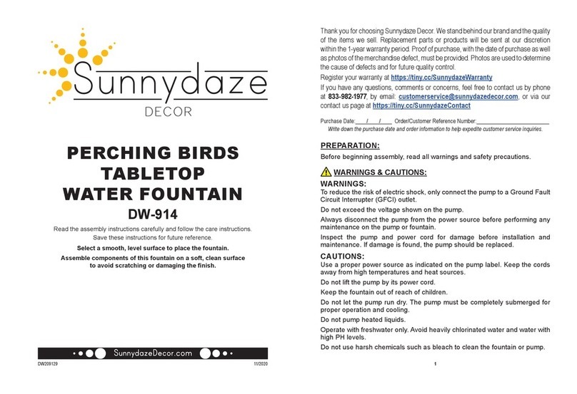 Sunnydaze Decor DW-914 quick start guide