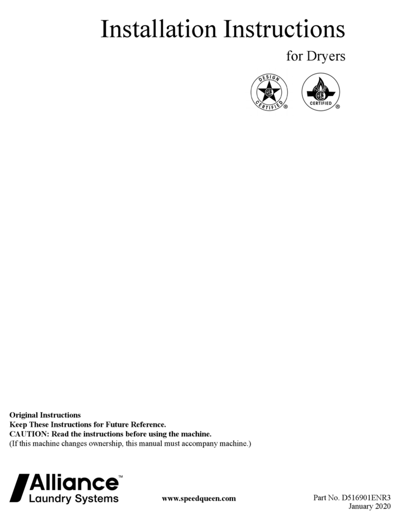 Alliance Laundry Systems TR3003WN User manual