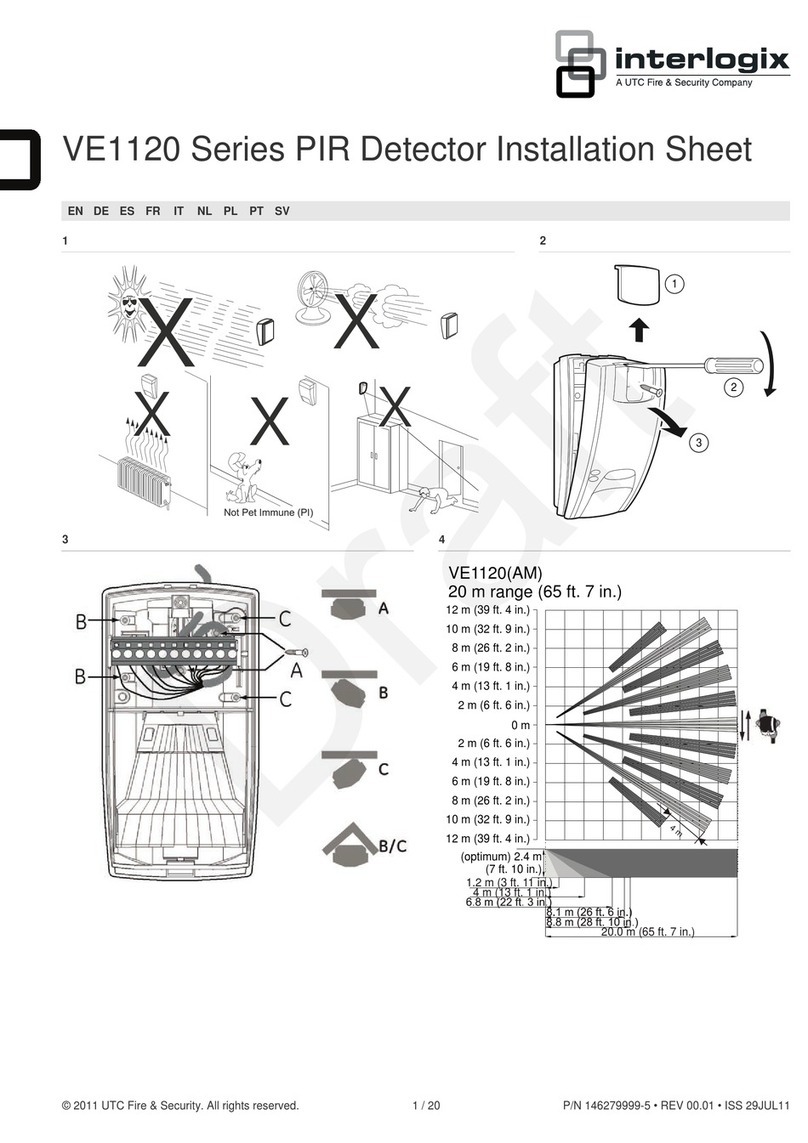 UTC Fire and Security interlogix VE1120 Series Installation sheet