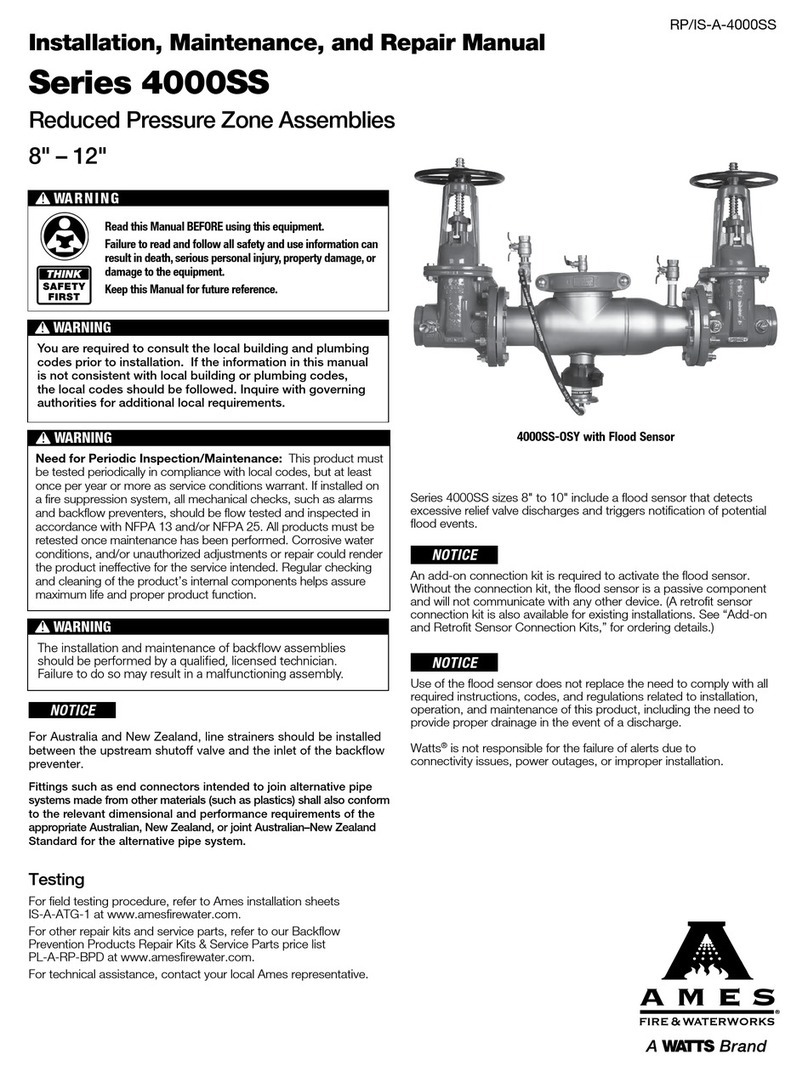 Watts AMES 4000SS Series Use and care manual