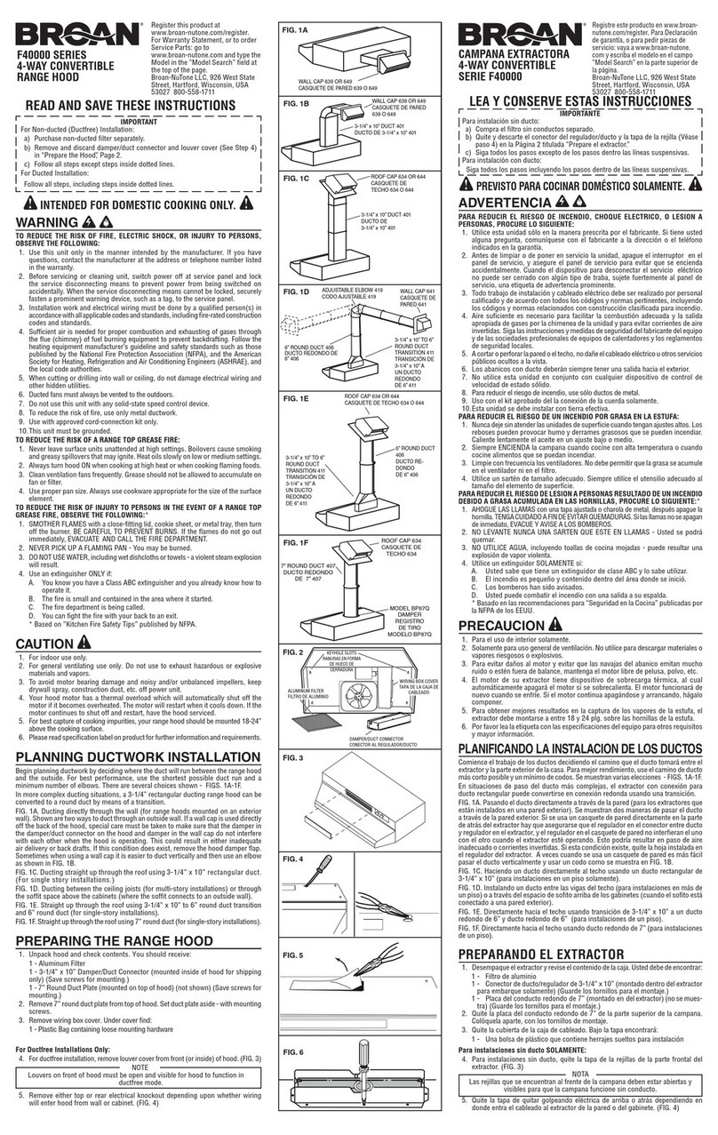 Broan F4036SF instructions