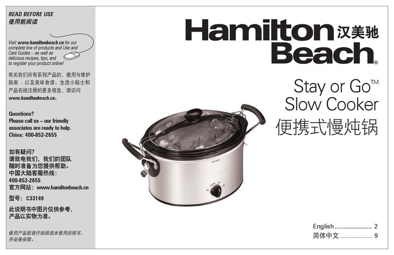 Hamilton Beach Stay or Go C33149 User manual