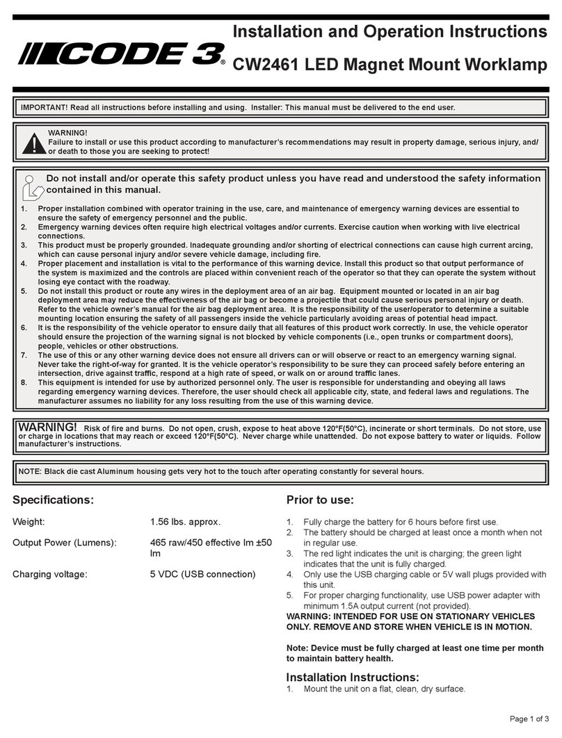 ECCO SAFETY GROUP CODE 3 CW2461 Installation and operation instruction ECCO SAFETY GROUP CODE 3 CW2461 Installation and operation instruction