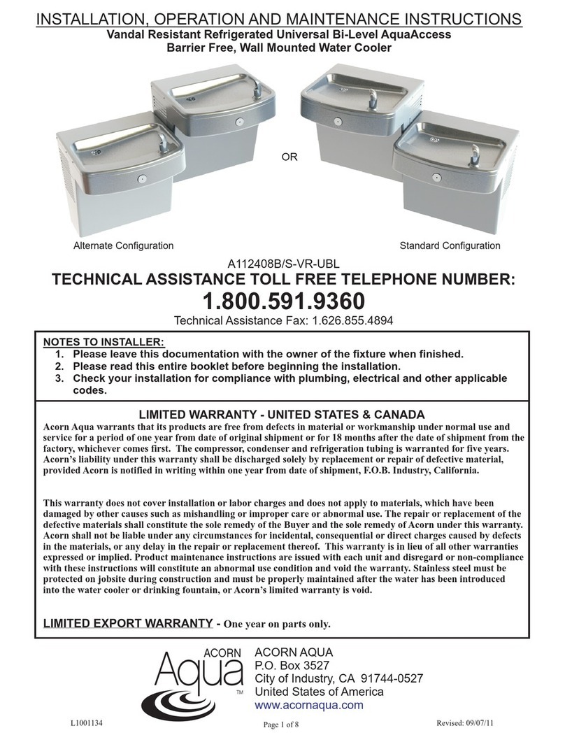 ACORN AQUA A112408B/S-VR-UBL Installation, operation and maintenance instructions