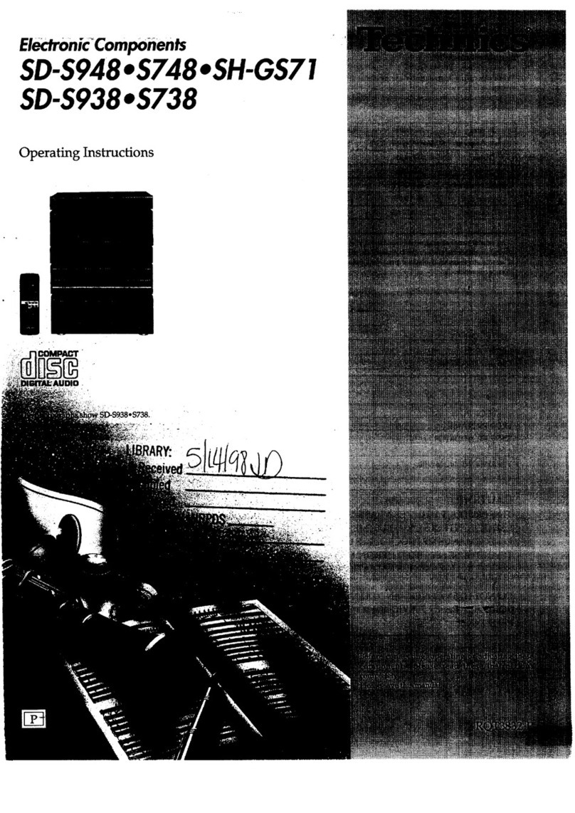 Technics SDS948 - HOME ENT. SYSTEM operating instructions
