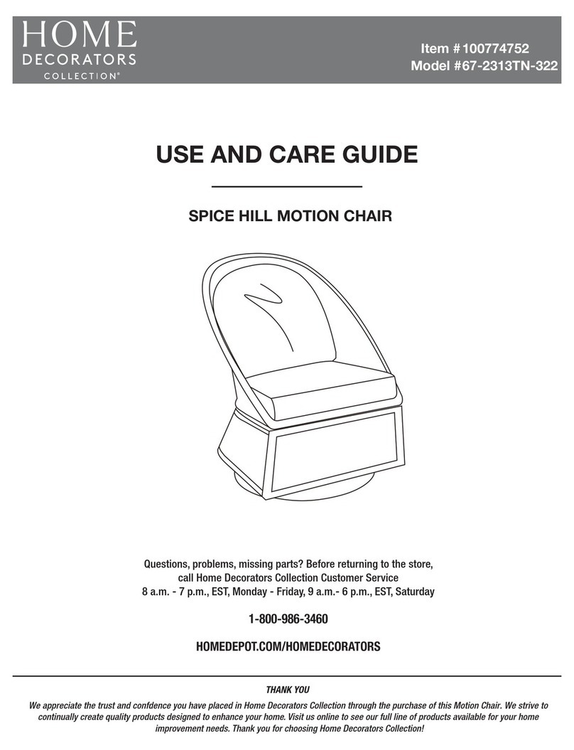 Home Decorators Collection SPICE HILL MOTION 67-2313TN-322 Use and care guide