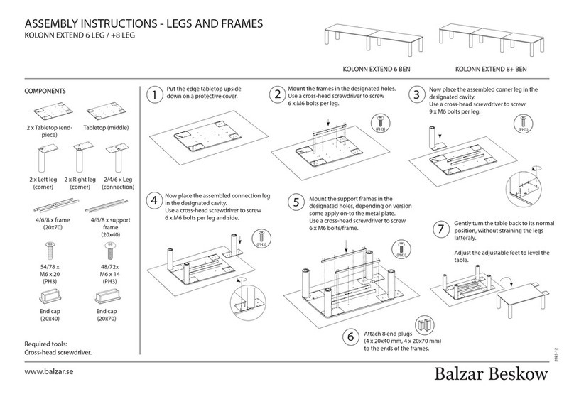 Balzar Beskow KOLONN EXTEND 6 LEG Assembly instructions Balzar Beskow KOLONN EXTEND 6 LEG Assembly instructions