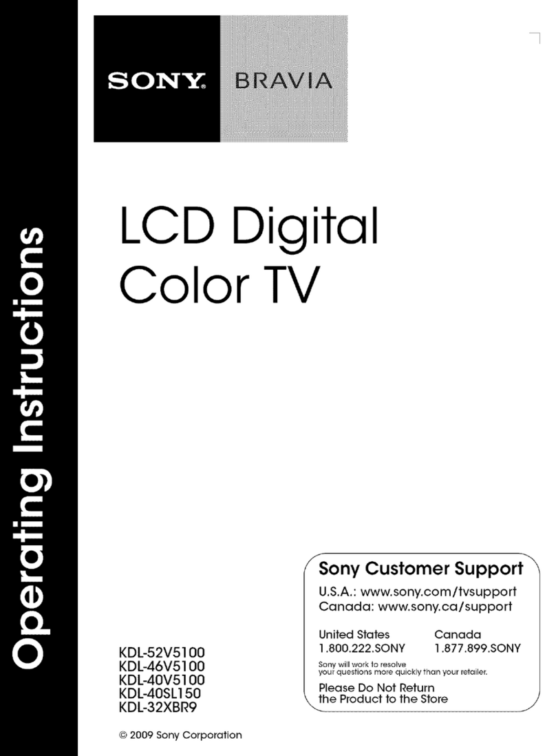 Sony BRAVIA KDL-52V5100 operating instructions