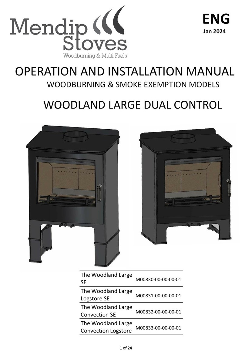 Mendip Stoves Woodland Large SE Specification sheet