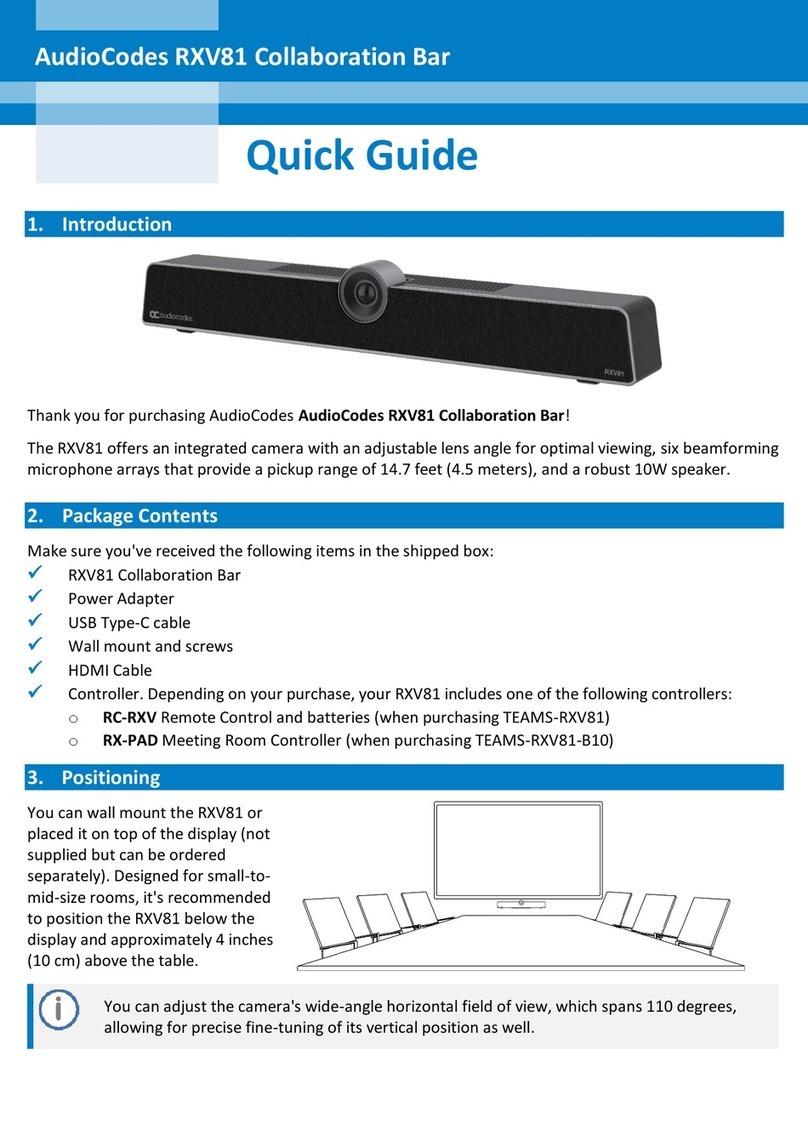 AudioCodes RXV81 User manual