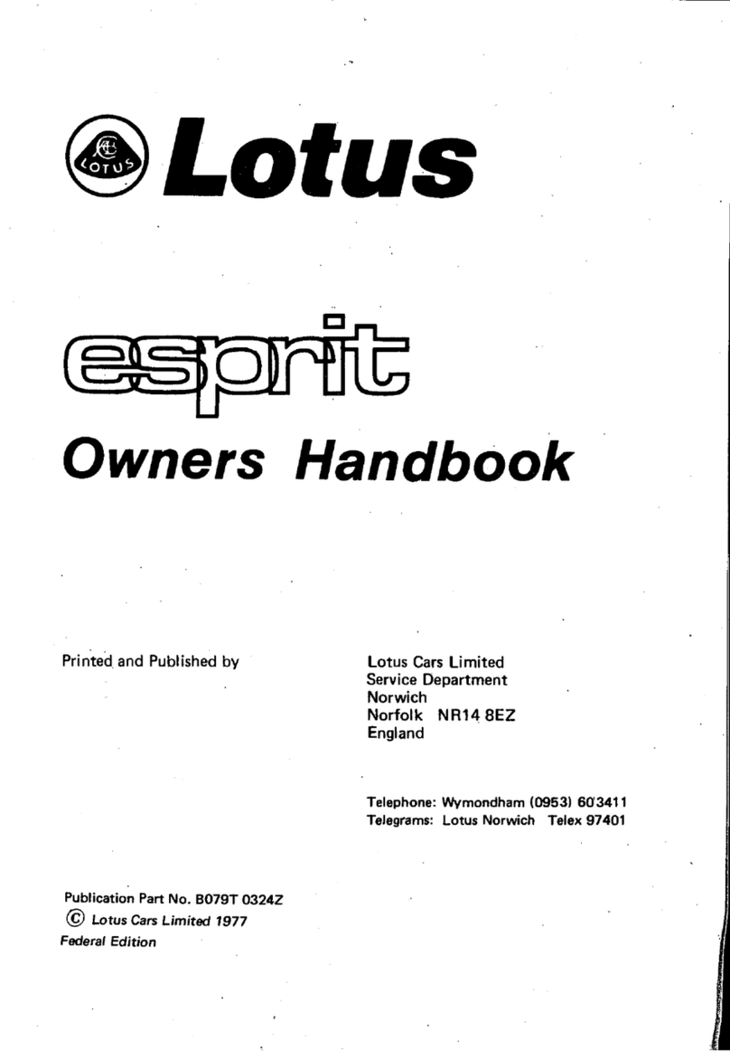 Lotus Esprit Owner's handbook