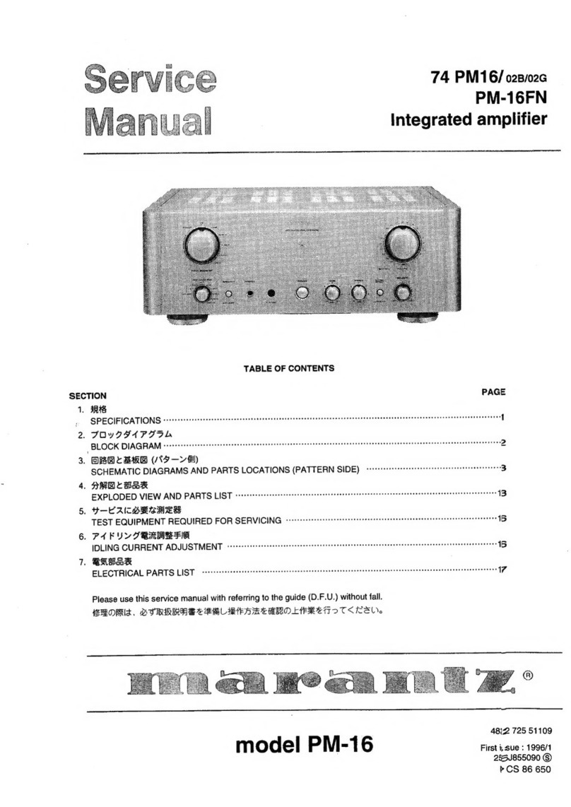 Marantz 74 PM16/02B User manual Marantz 74 PM16/02B User manual
