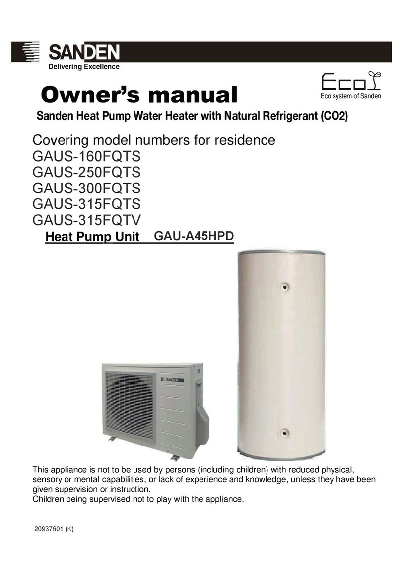 Sanden Eco GAUS-160FQTS owner's manual Sanden Eco GAUS-160FQTS owner's manual