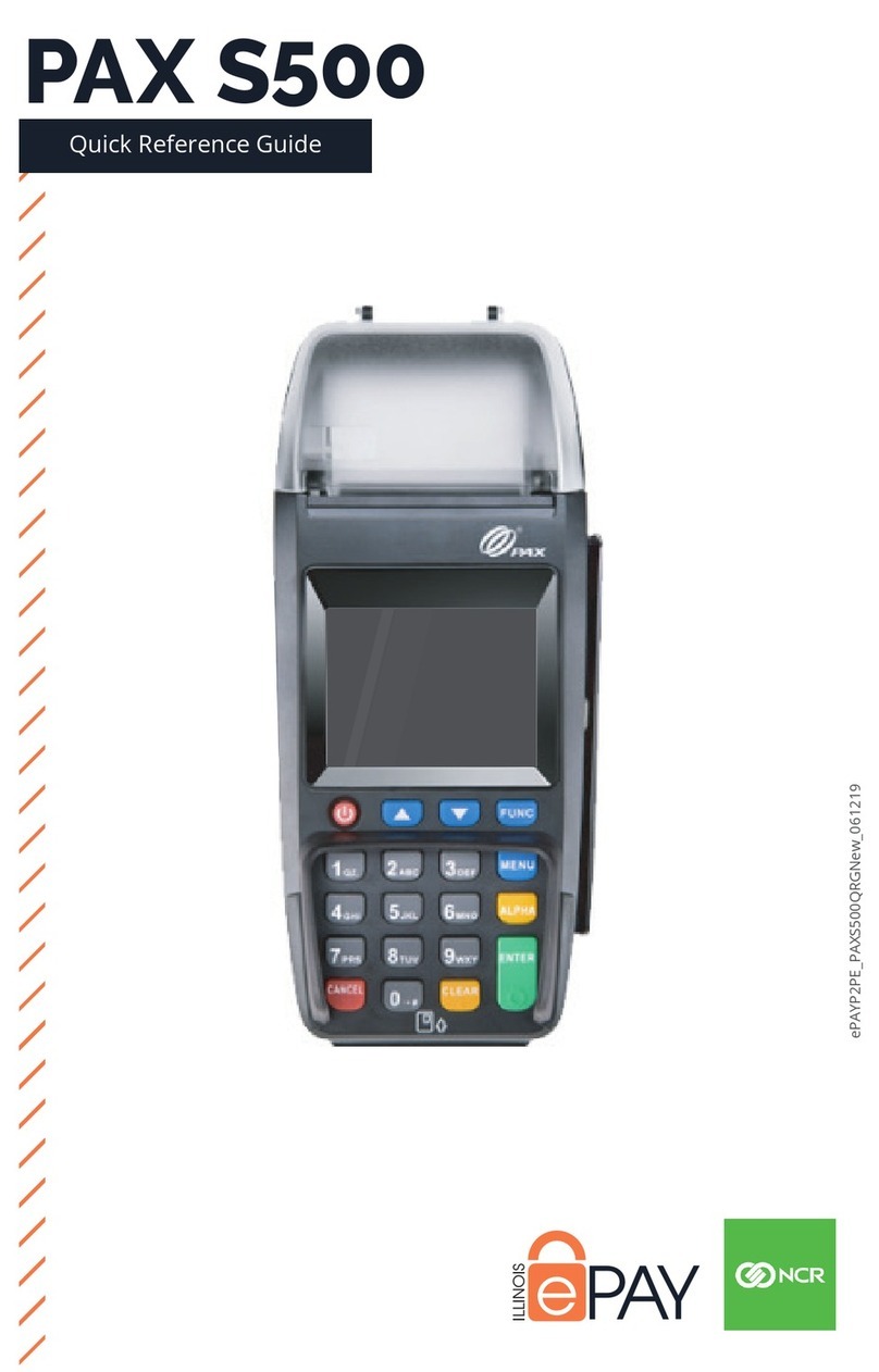 NCR PAX S500 Quick reference guide