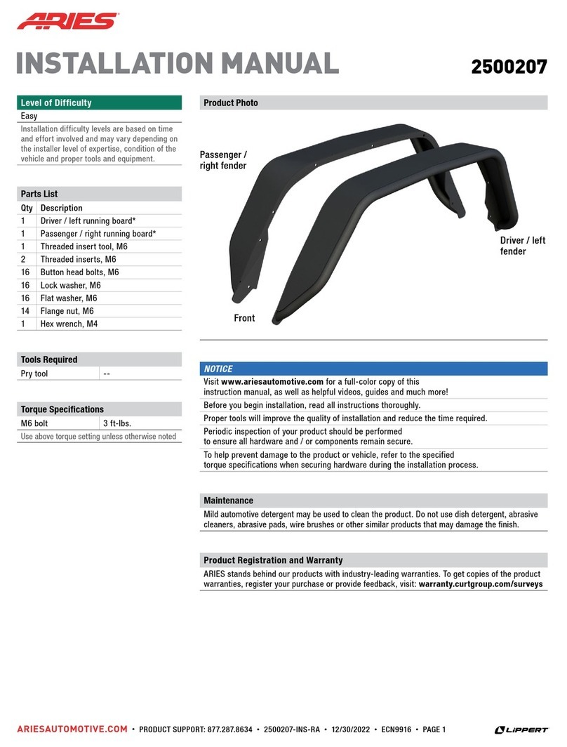 Lippert ARIES 2500207 installation manual