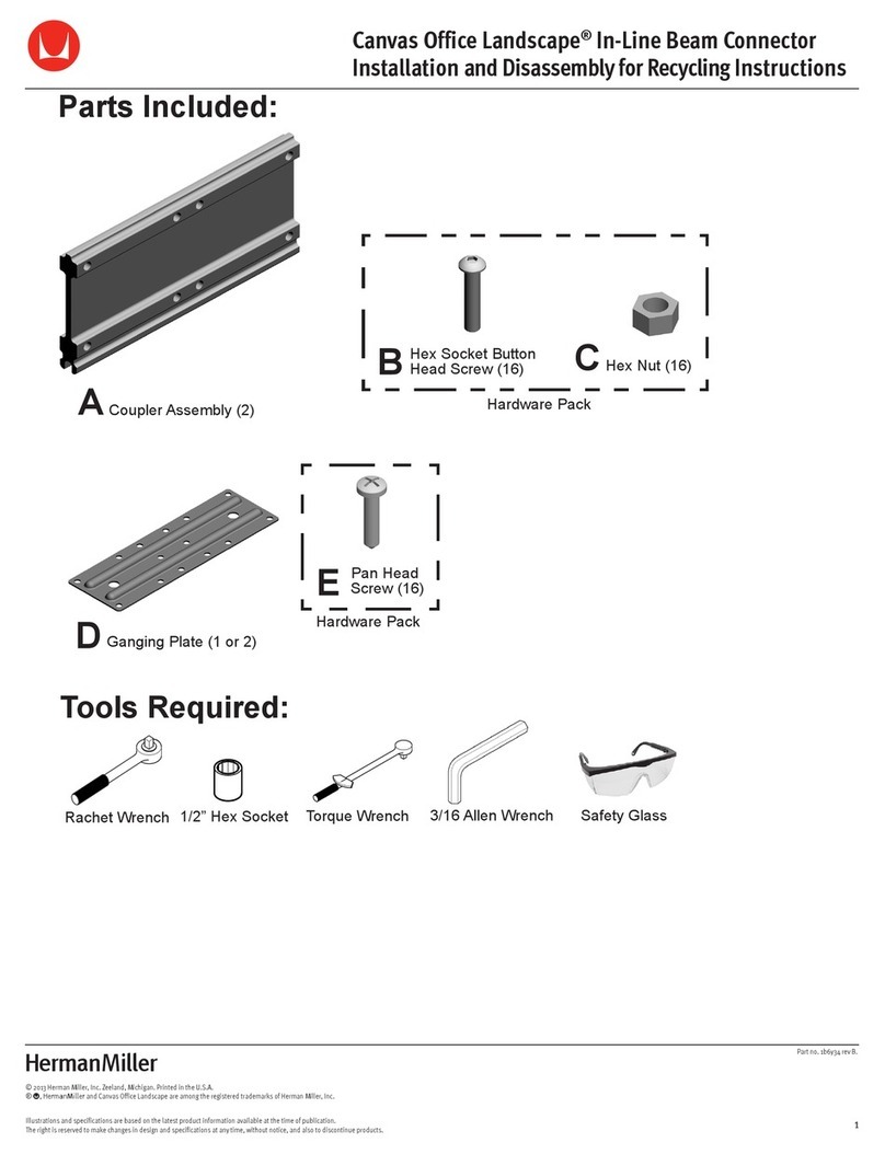 Herman Miller Canvas Office Landscape In-Line Beam... Installation and Disassembly for Recycling Instructions