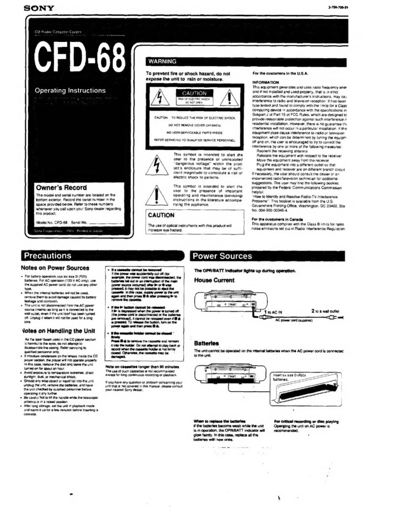 Sony CFD-68 User manual