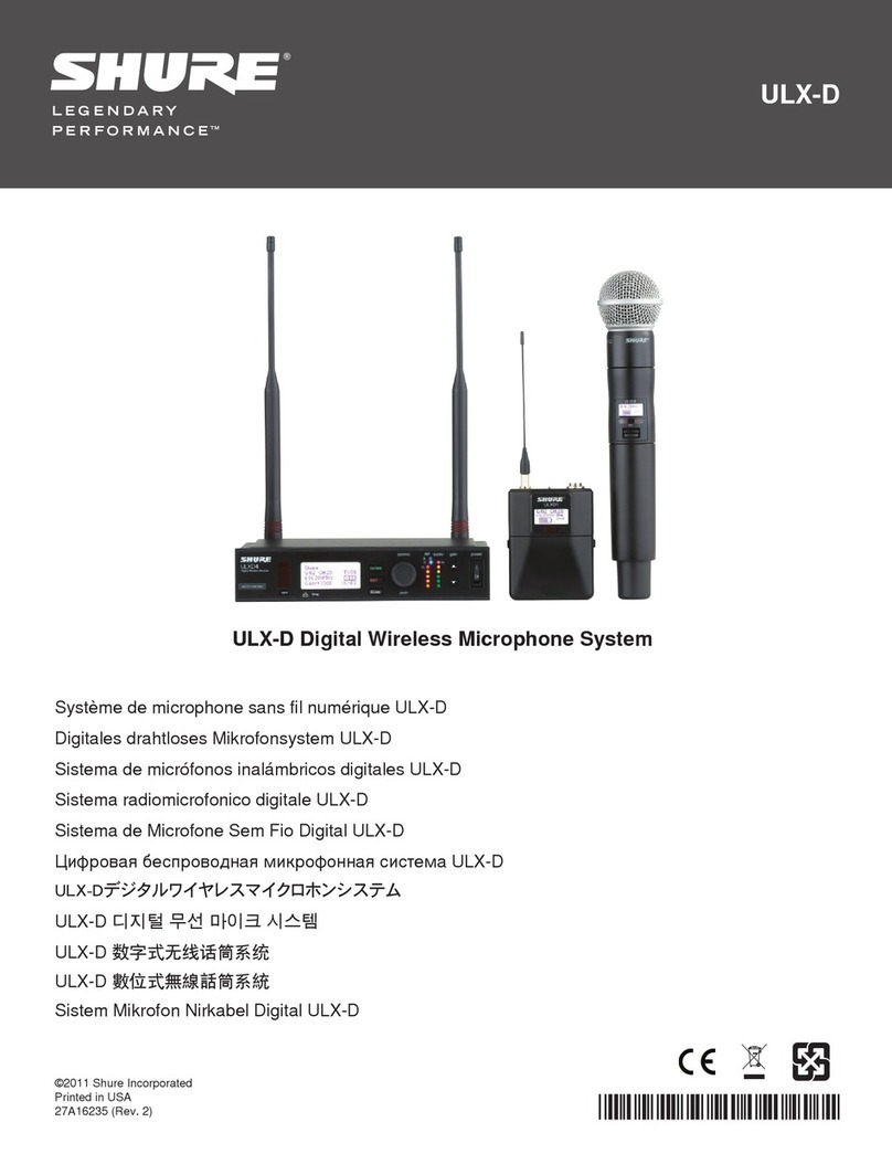 Shure LEGENDARY PERFORMANCE ULX-D User manual