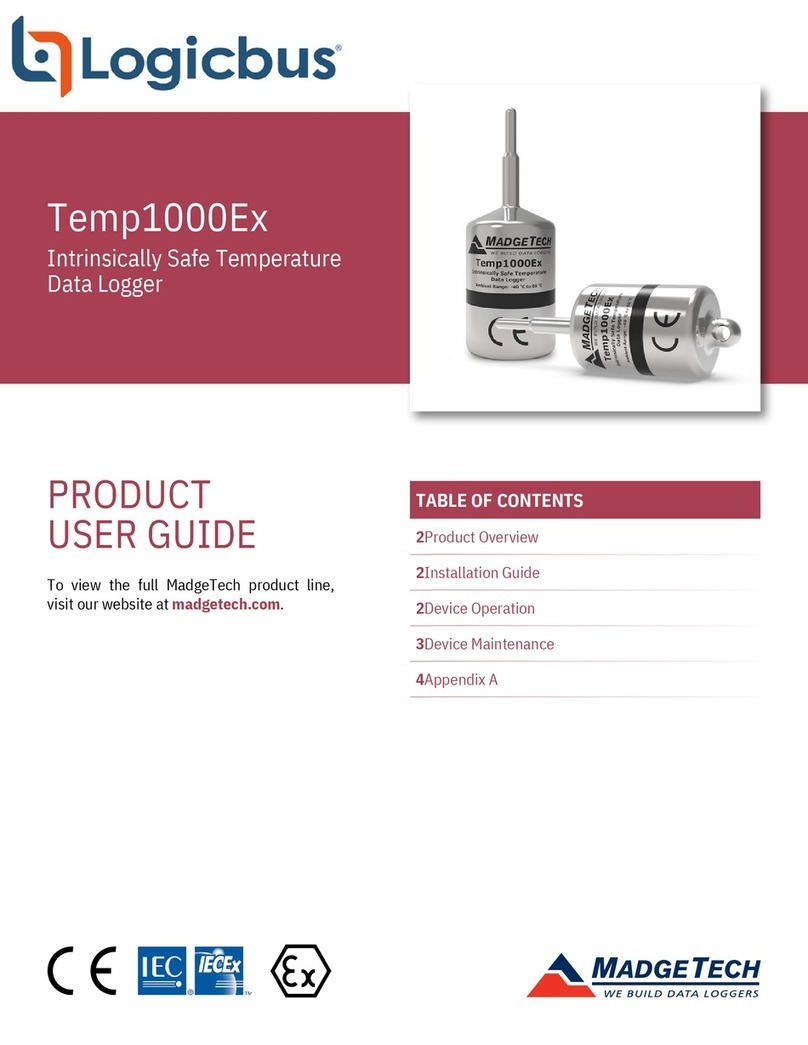 MadgeTech Logicbus Temp1000Ex Specification sheet